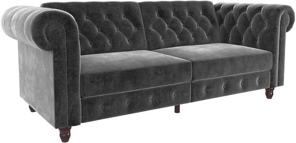 Dorel Felix Chesterfield Sofa Bed Velvet