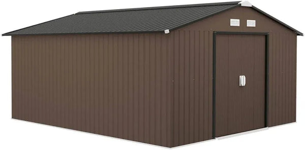Outsunny 11′ x 13′ Storage Shed Garden Tool House w/ Vents Doors