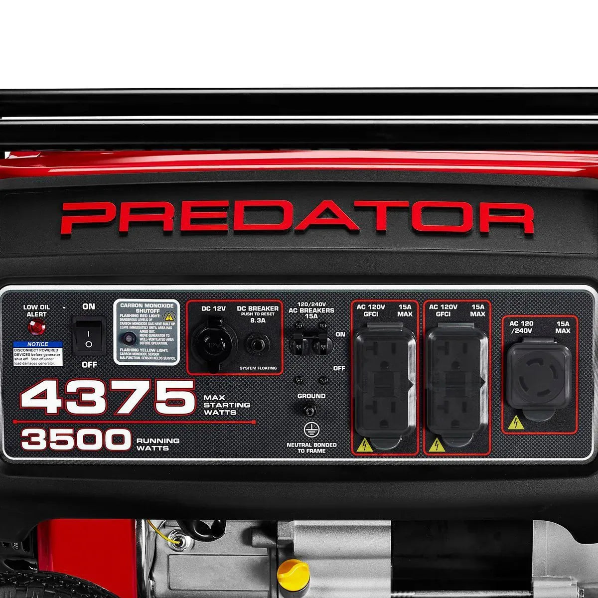 Predator 4375 Watt Gas-Powered Portable Generator With Co Secure Technology