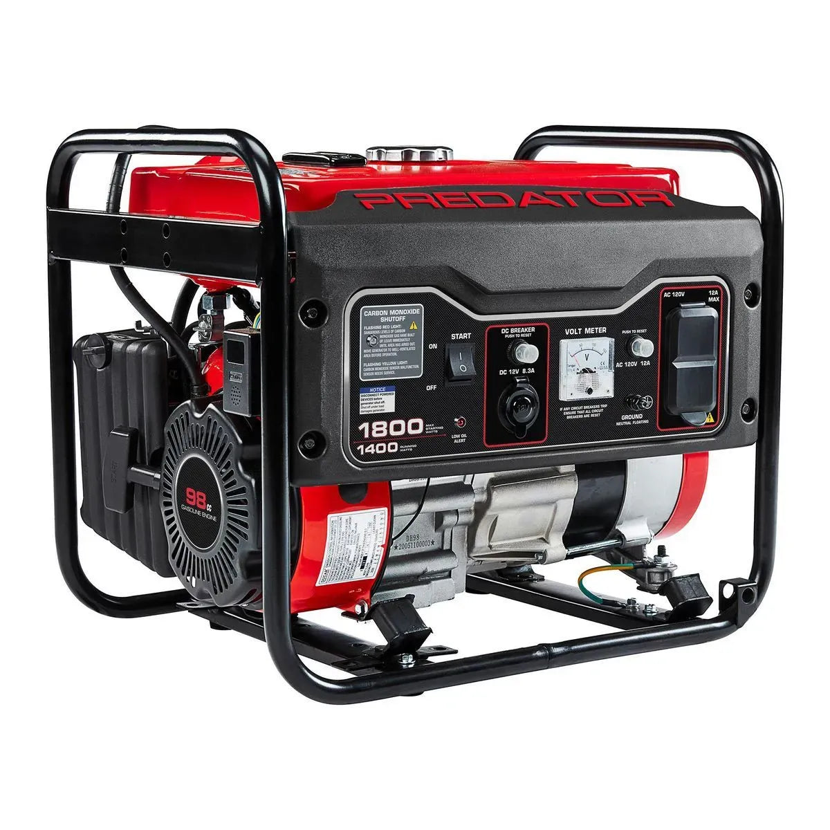 Predator 1800 Watt Gas-Powered Portable Generator With Co Secure Technology