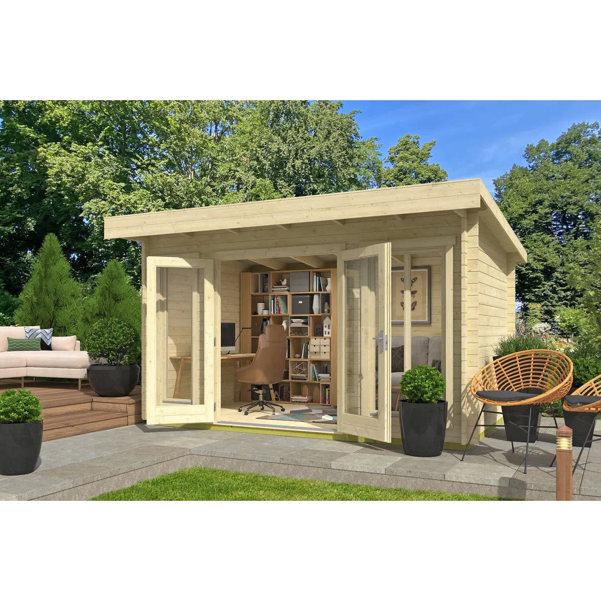 Technoflex Chic-Shed Whistler 14 ft. W x 10.5 ft. D x 7.8 ft. H Solid Wood Shed with 1-Double Door cab3421402
