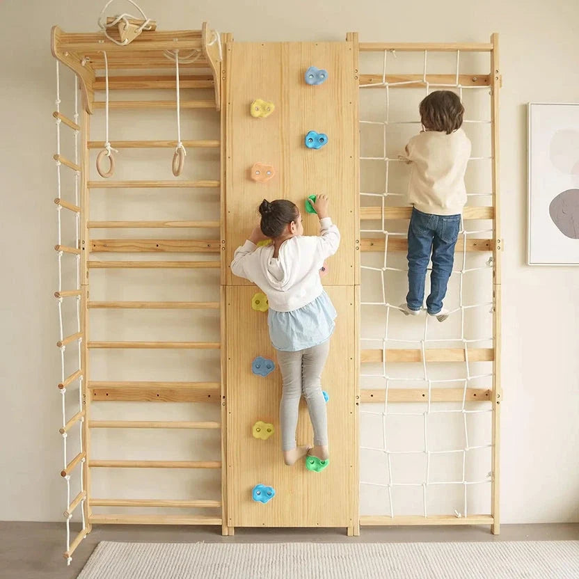 Avenlur Walnut | Swedish Ladder Jungle Gym Wall Mounted