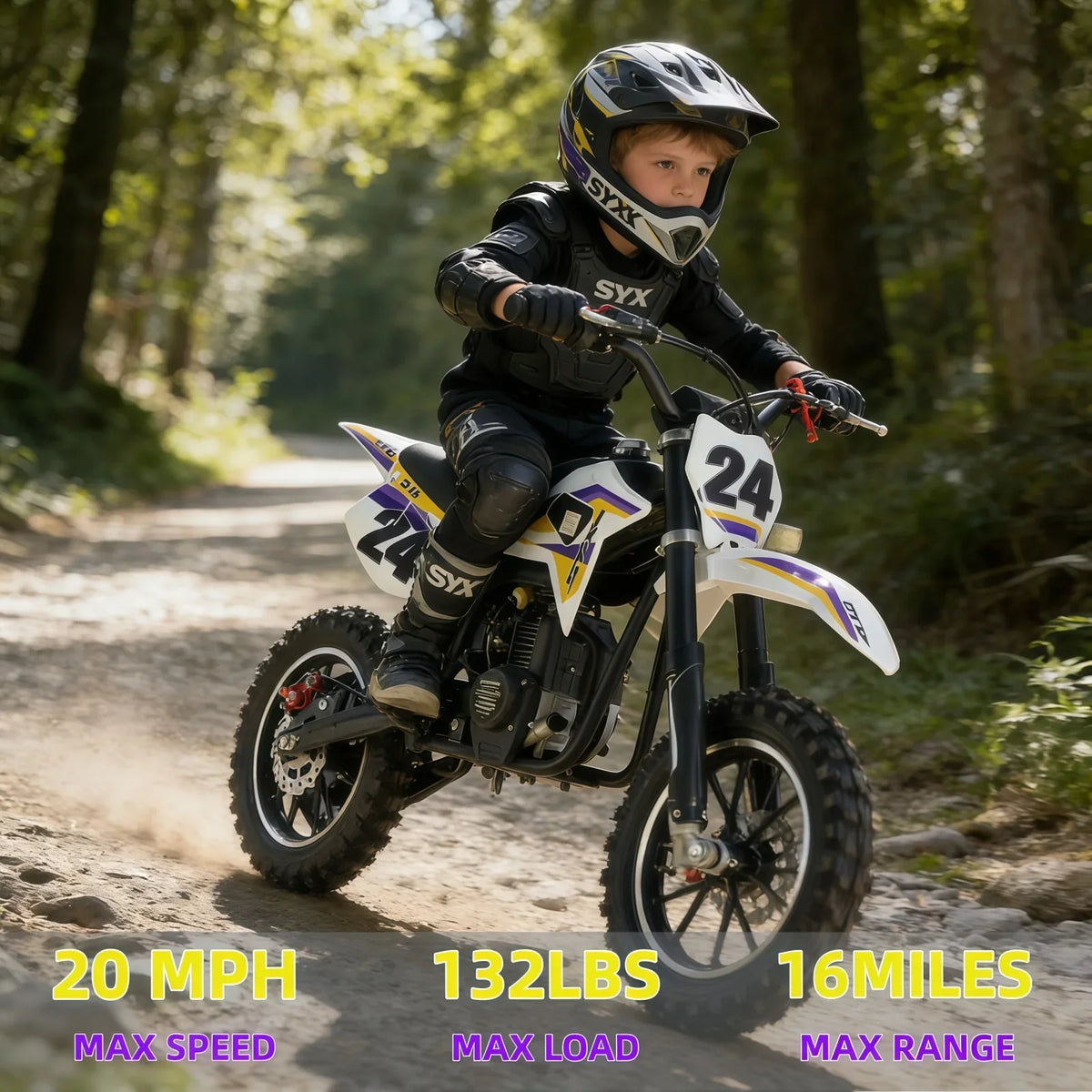 SYX MOTO MK 40cc 4 Stroke Mini Dirt Bike Pull Start Automatic Transmission Pit Bike for Kids