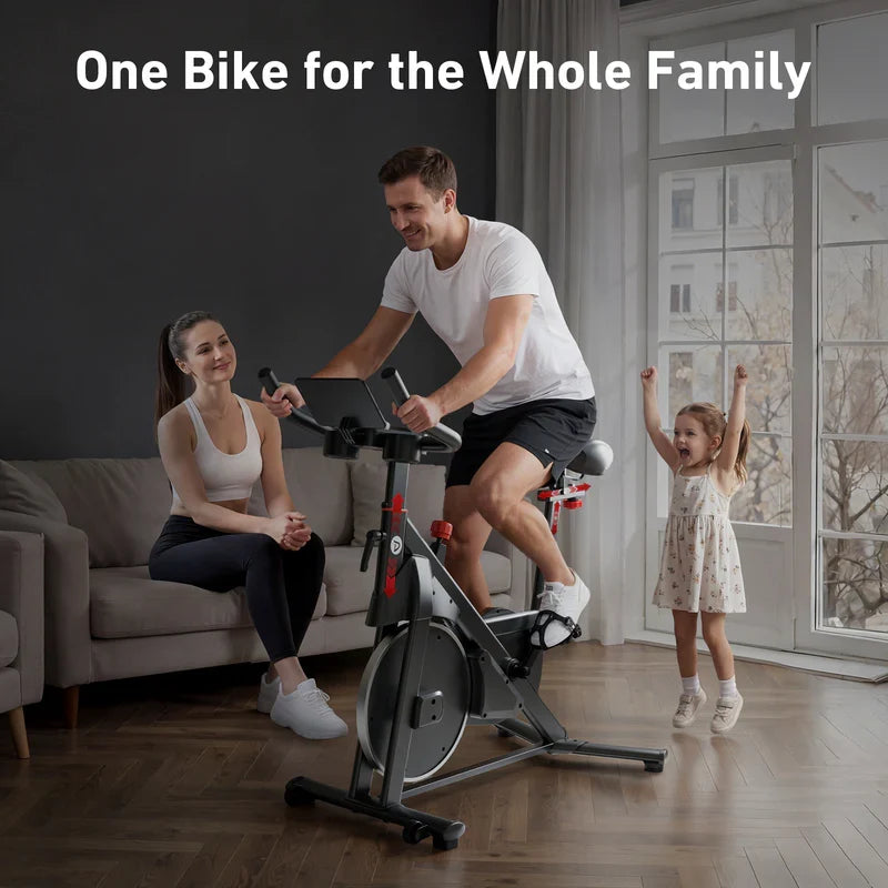DeerRun S500 Pro King Size Indoor Exercise Bike for Tall Riders 32 Magnetic Adjustable Resistance, LED Screen