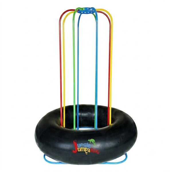 Jungle JumpaRoo – Trampoline/Bounce House-Like Play Set – Indoor/Outdoor Jungle Gym with Welded Swing bar – Large