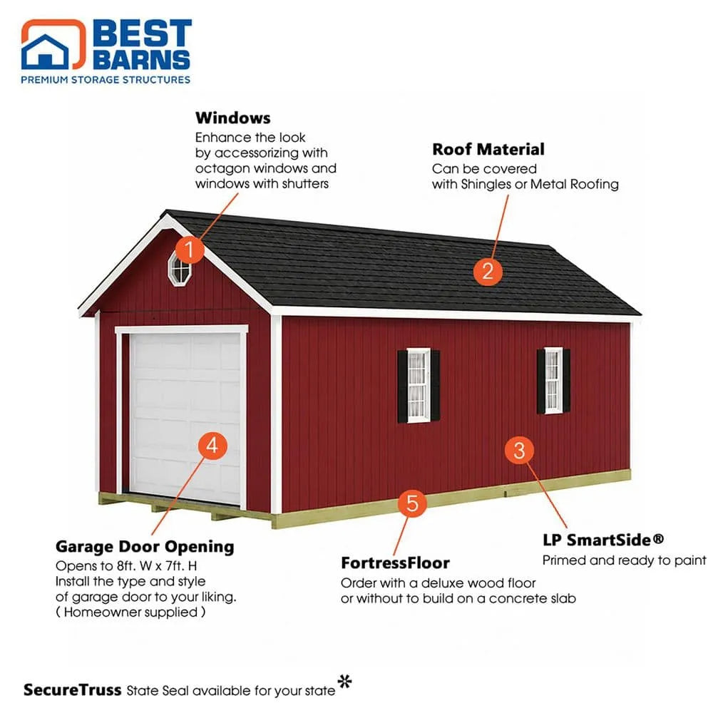 Best Barns Sierra 12×24 Wood Garage Kit