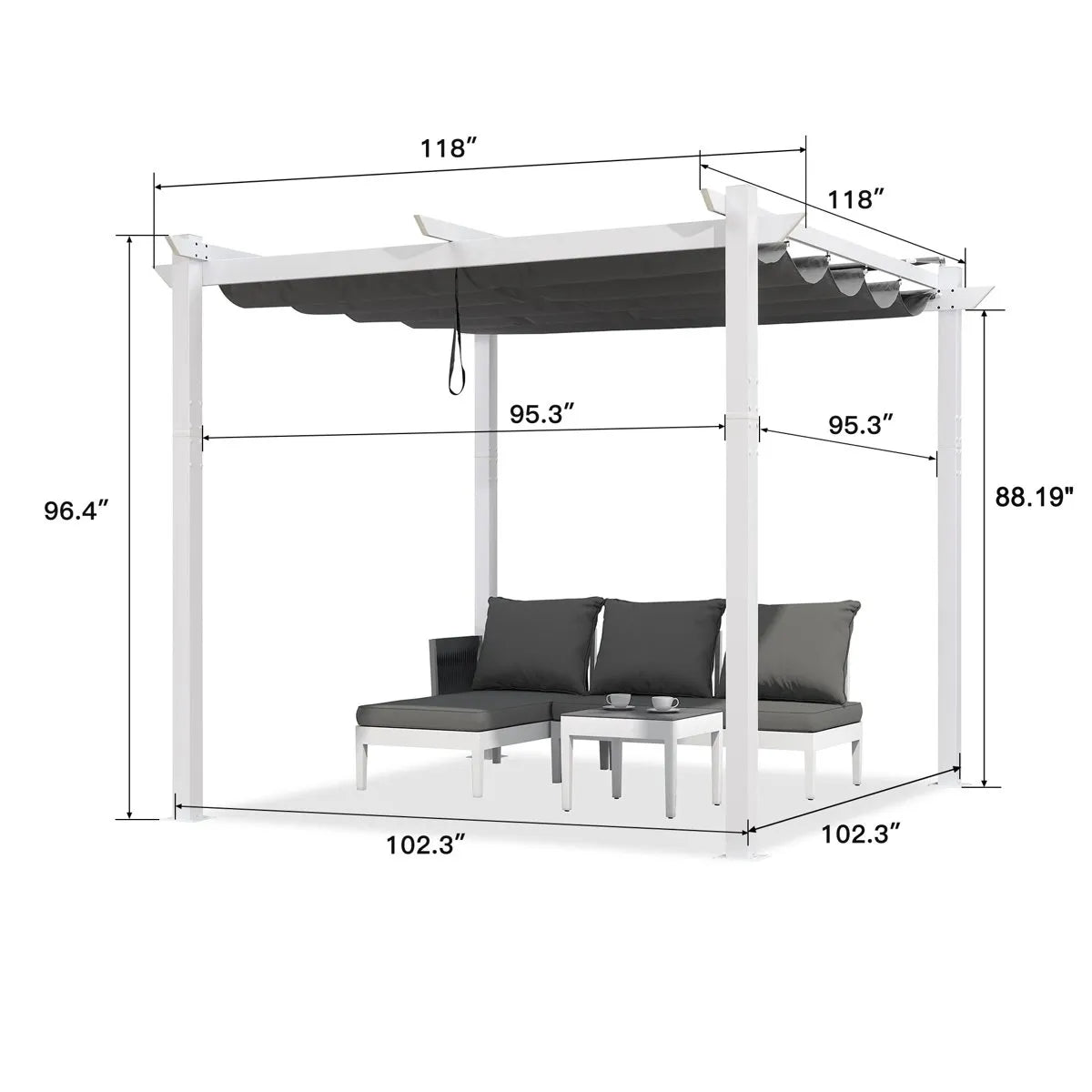 3m x 3m Aluminium Pergola