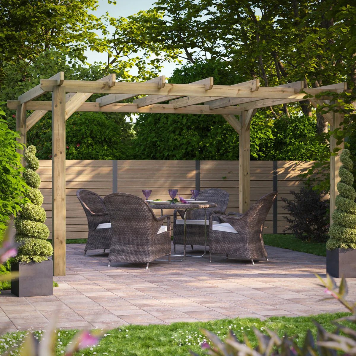 Powersheds 14 x 12ft Timber Pressure Treated Pergola