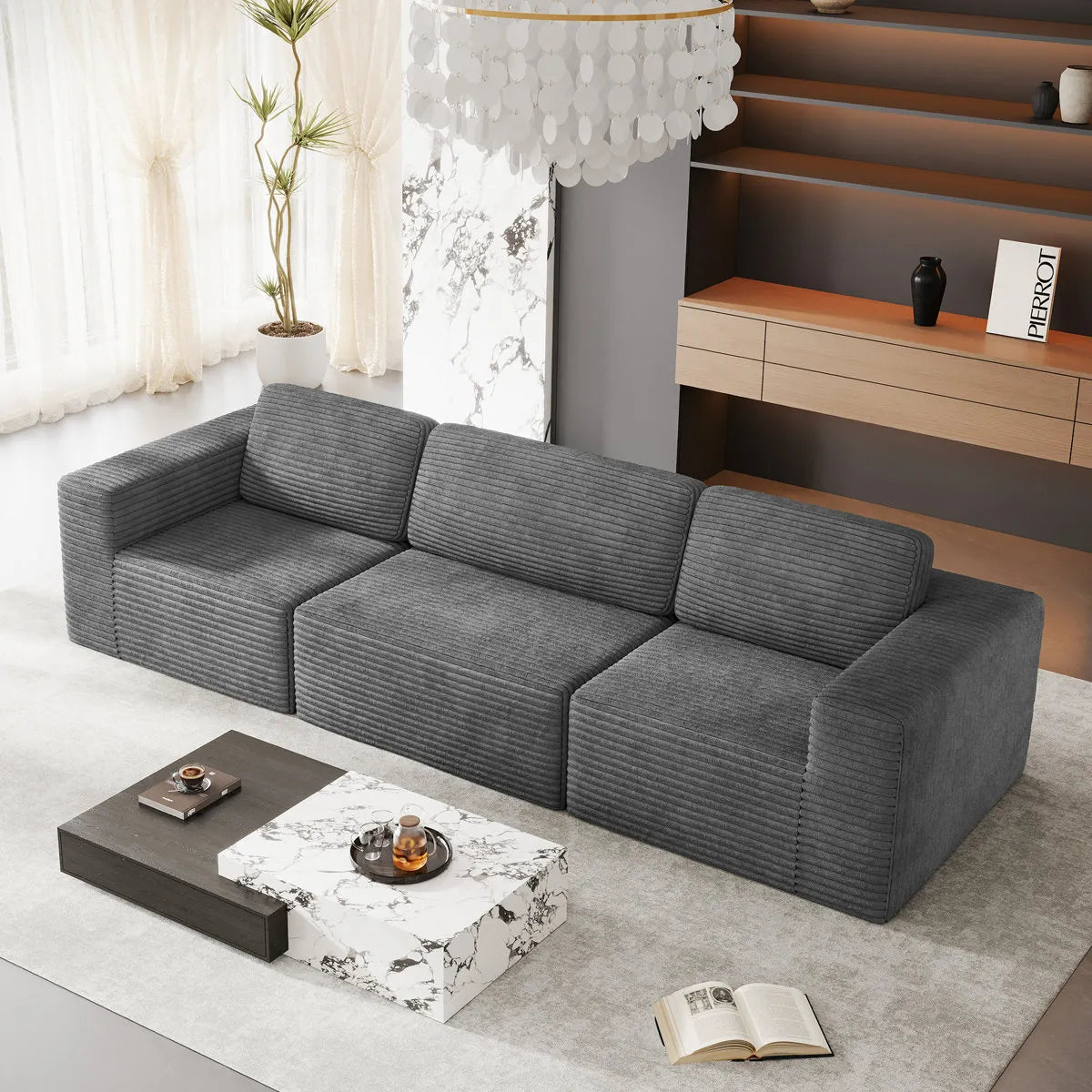 3 Seater Corduroy Sofa