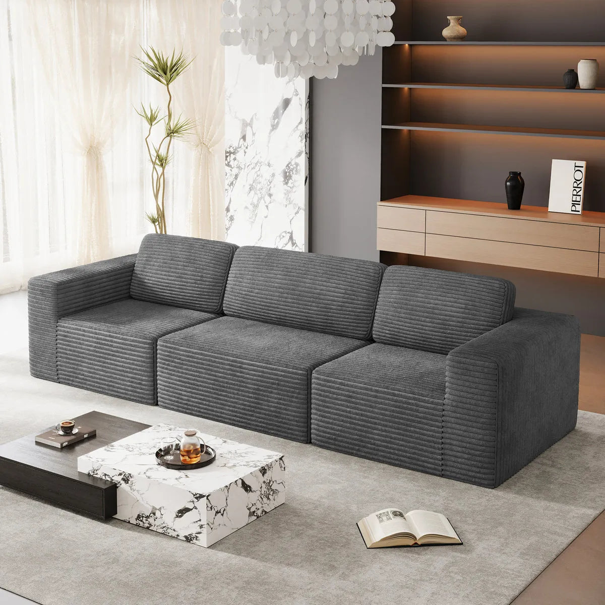3 Seater Corduroy Sofa