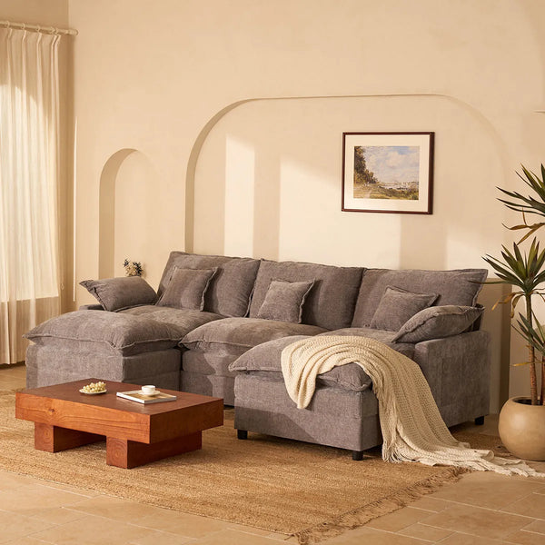 U-Shaped Modular Sectional Sofa, 274cm Cloud Deep Seat Sofa