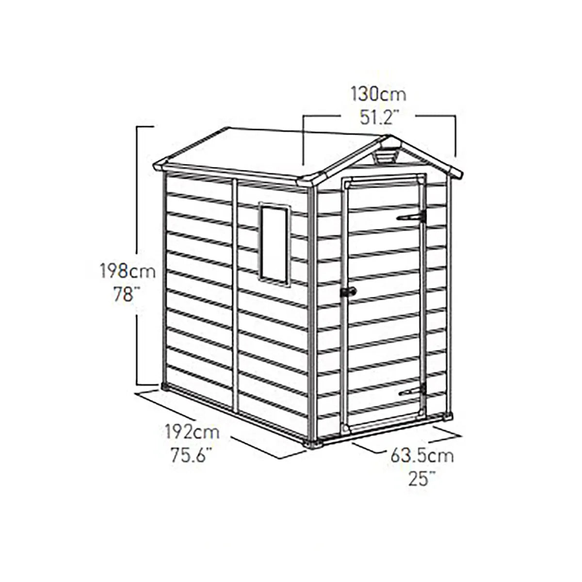 Keter Manor 4 ft. W x 6 ft. D Apex Outdoor Garden Shed