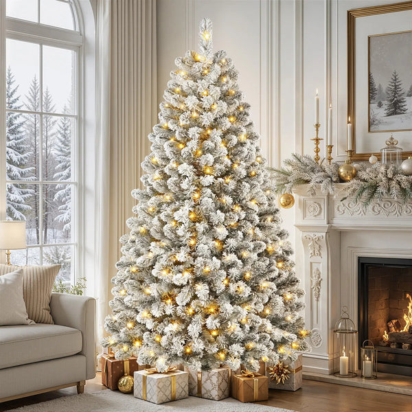 Pre Lit Christmas Tree Snow Flocked with 13 Modes