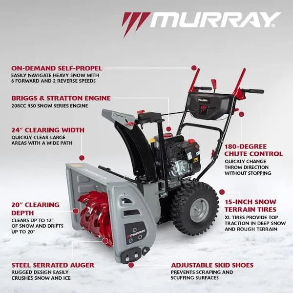 24 in. 208cc Self-Propelled 2-Stage Gas Snow Blower with Electric Start