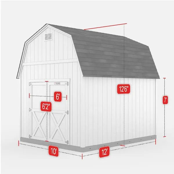 Tuff Shed Professionally Installed Tahoe Series Independence 10 ft. W x 12 ft. D Wood Storage Shed 7 ft. Sidewall