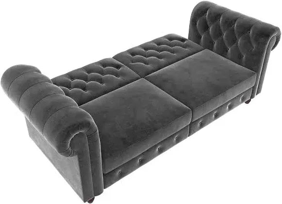 Dorel Felix Chesterfield Sofa Bed Velvet