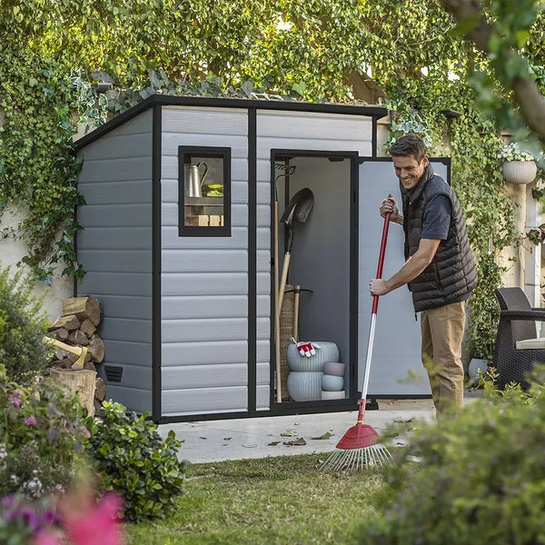 Klikstrom Senner 6×4 ft Pent Grey Shed With Floor & 1 Window