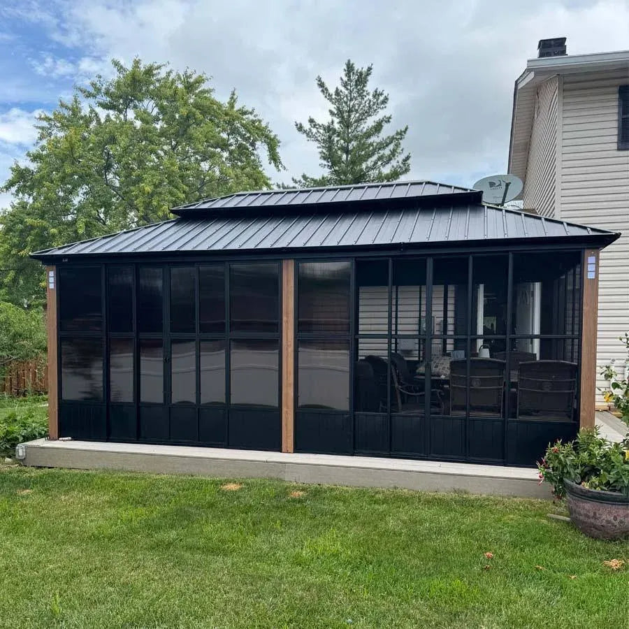 PURPLE LEAF Sunroom Hardtop Gazebo Luxurious Outdoor Living Space