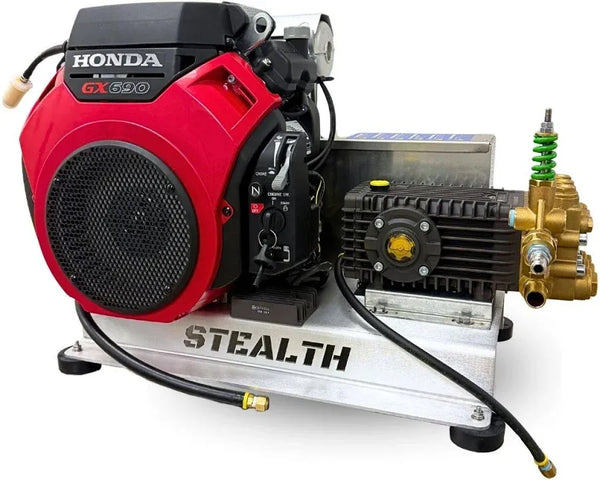Stealth 8 GPM 4000 PSI Electric Start Belt Drive Pressure Washer (Gas – Cold Water) w/ Honda Engine and General Pump | Spraywell