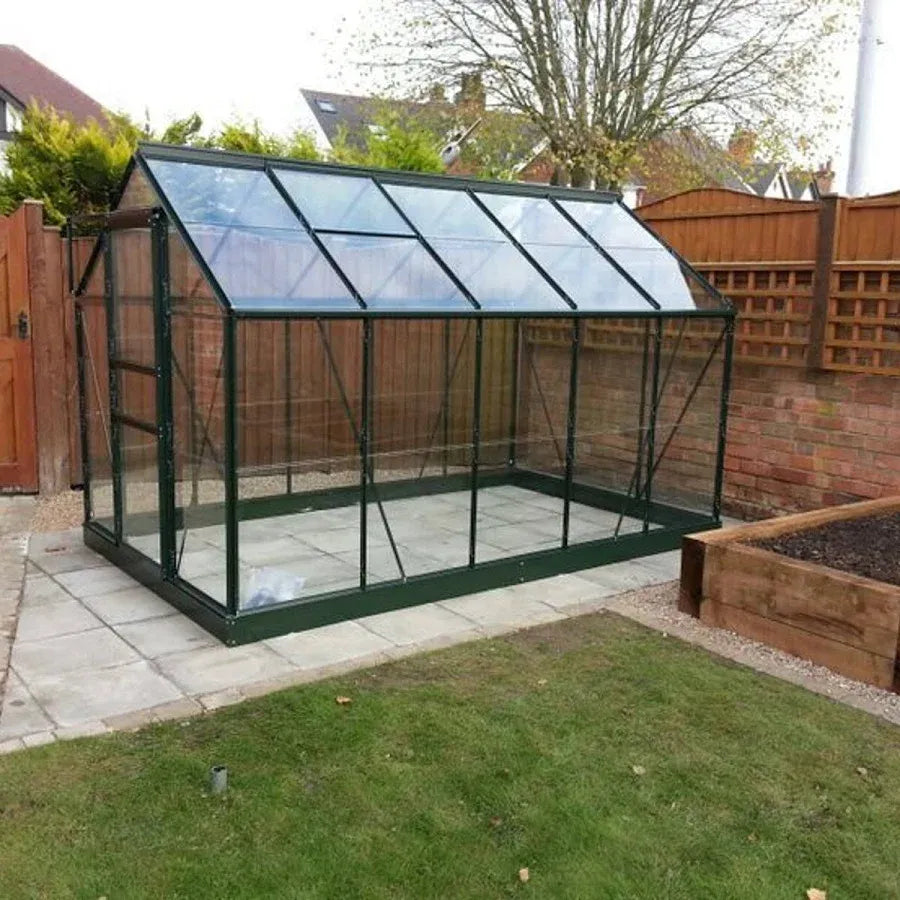 6×10 Halls Popular Green Greenhouse – 3mm Toughened Glass