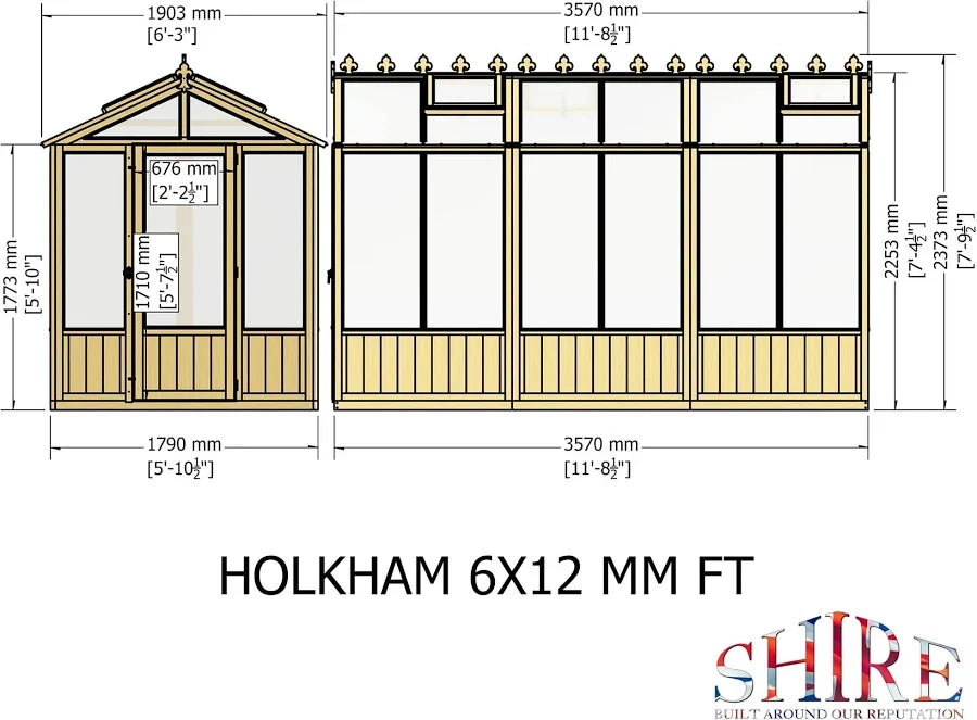 Shire Holkham 6 x 12 ft Greenhouse