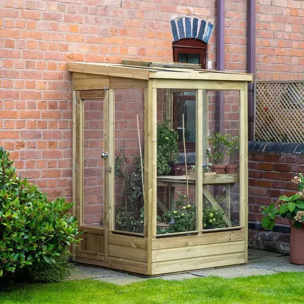Hartwood 4′ x 4′ Dale Lean-To Wooden Greenhouse