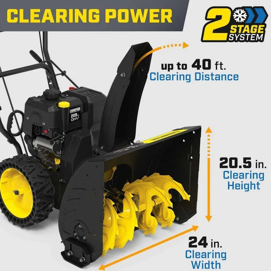 24 in. 209cc Electric Start 2-Stage Self-Propelled Gas Snow Blower