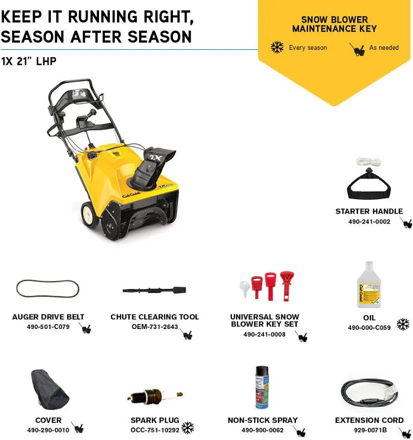 Cub Cadet 1X LHP 208cc Single-Stage Snow Blower