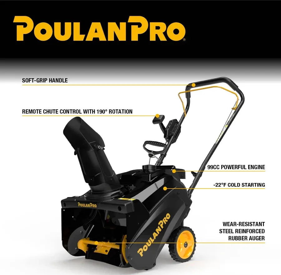 Poulan Pro Single Stage Gas Snow Blower 18 inch with Electric Start
