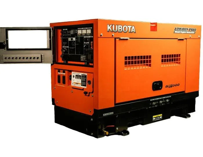 Kubota Lowboy Pro GL14000 Diesel Generator – 14 kW Standby, 12 kW Prime, Single-Phase, 120-240 Volt, Liquid-Cooled, Enclosed, Receptacles and Terminal
