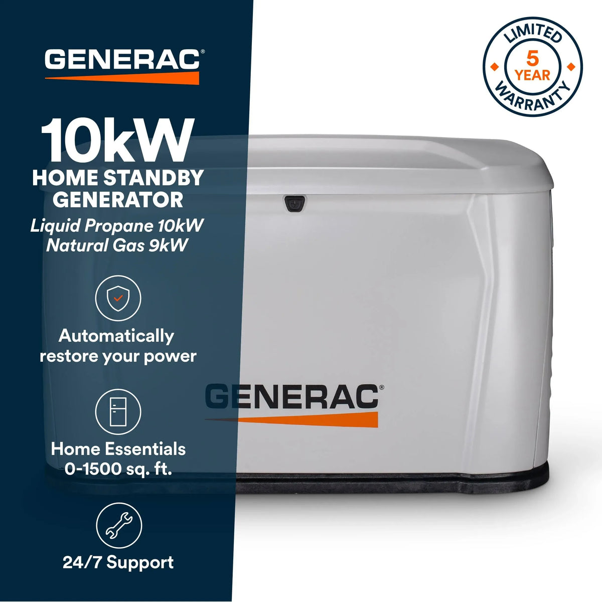 Generac 10kW Air Cooled Home Standby Generator 7257