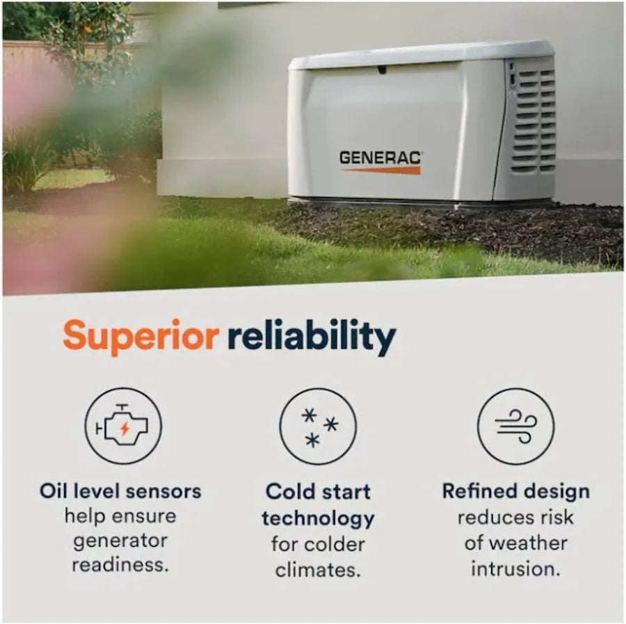 Generac 28kW Home Standby Generator with 200 Amp Transfer Switch